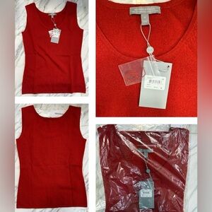 AMBER RED 100% CASHMERE TANK TOP FROM NEIMAN MARCUS “ THE CASHMERE COLLECTION “